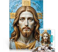 Puzzle 1000 pièces pour Adolescents Portrait de Jésus-Christ Séjour Anti-Stress pour Tuer Le Temps Œuvre d'art 75x50cm