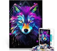 Puzzle 1000 pièces pour Adolescents Portrait de Loup Abstrait Jouet éducatif d'apprentissage Super Cadeau 52x38cm