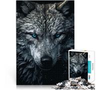 Puzzle 1000 pièces pour Adolescents Portrait de Loup Blanc Défi Difficile pour soulager Le Stress Idées Cadeaux 75x50cm