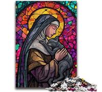 Puzzle 1000 pièces pour Adolescents Portrait de Marie la Mère Jouets éducatifs d'apprentissage Décoration intérieure Unique et Cadeaux pour 14+ 50x75cm