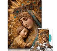 Puzzle 1000 pièces pour Adolescents Portrait de Marie la Mère Puzzles pour Adolescents, Apprentissage éducatif pour est idéal comme Cadeau pour Toute la Famille (Taille 38x26cm)