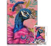 Puzzle 1000 pièces pour Adolescents - Portrait de Paon en Fourrure - Idéal pour Passer Le Temps en Famille - Cadeau Parfait (Taille 38x52cm)