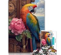 Puzzle 1000 pièces pour Adolescents Portrait de Perroquet idéal pour Toute la Famille (50x75cm)