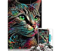 Puzzle 1000 pièces pour Adolescents, Portrait d'un Beau Chat, Jouets éducatifs, Jeux Anti-Stress, décoration d'intérieur Unique et Cadeaux 26x38cm