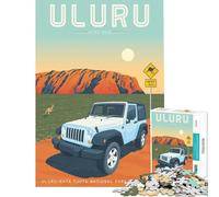 Puzzle 1000 pièces pour Adolescents Poster Uluru Ayers Rock Jeux relaxants Jouet addictif pour cultiver la Patience Découpe de précision (Dimensions 38x52cm)