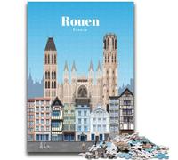 Puzzle 1000 pièces pour Adolescents, pour Un Voyage à Rouen en Famille, idéal pour Toute la Famille à partir de 14 Ans (Taille 38x52cm)