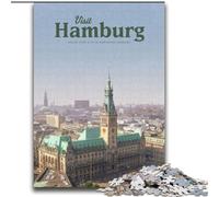Puzzle 1000 pièces pour Adolescents, pour Visiter Hambourg, à partir de 14 Ans Un Jeu Stimulant à Offrir à Toute la Famille et aux Amis 75x100cm