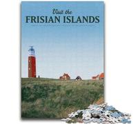 Puzzle 1000 pièces pour Adolescents, pour Visiter Les îles frisonnes, idéal pour Toute la Famille, à partir de 14 Ans (Taille 38x52cm)