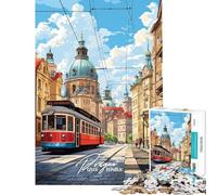 Puzzle 1000 pièces pour Adolescents Prague République tchèque Activités ludiques à la Maison améliore la mémoire Jeu Pratique adapté aux 14 Ans et Plus (38x52cm)