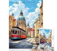 Puzzle 1000 pièces pour Adolescents Prague République tchèque Jeu Anti-Stress idée Cadeau Jeu Pratique Collection d'artistes Format 38x52cm