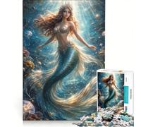 Puzzle 1000 pièces pour Adolescents Princesse des océans Sirène Jeu Impossible défi Difficile Cadeau pour Les Amis et la Famille 50x75cm