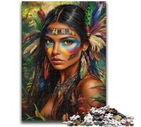 Puzzle 1000 pièces pour Adolescents Princesse Indienne Décoration Murale Artistique et idée Cadeau d'anniversaire pour Amis, Bureau à Domicile 26x38cm