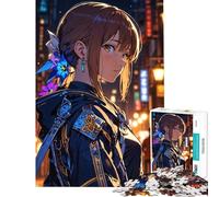 Puzzle 1000 pièces pour Adolescents Promenade Nocturne dans la Ville néon Défi à compléter Course de Vitesse Manuelle Jeux relaxants pour Les 14 Ans et Plus (38x26cm)