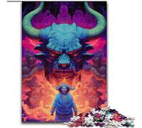 Puzzle 1000 pièces pour Adolescents, Psychédélique Bœuf, Jeu Familial Anti-Stress, défi Difficile, renforce l'amour Entre Couples (Taille 26x38cm)