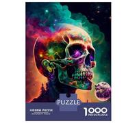 Puzzle 1000 Pièces pour Adolescents Psycho Skull Puzzles pour Adultes - Jeu Manuel - Améliore La Mémoire - Cadeaux d'anniversaire Et Cadeaux Uniques 70x50cm/1000pcs