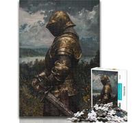 Puzzle 1000 pièces pour Adolescents, Puissant Chevalier médiéval, Jeu Familial Anti-Stress, défi Difficile, Cadeaux du Père Noël Secret, 26x38cm