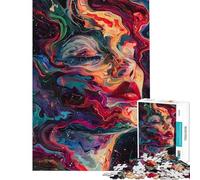 Puzzle 1000 pièces pour Adolescents Puzzle Abstrait « Femme dans l'espace pour Adultes décoration Murale améliore la mémoire Cadeau d'anniversaire Unique (Taille 50x75cm)