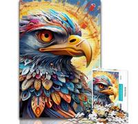 Puzzle 1000 pièces pour Adolescents, Puzzle Aigle coloré pour Adolescents, Jeu Stimulant, idéal comme Cadeau pour Toute la Famille (Taille 38x26cm)