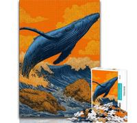 Puzzle 1000 pièces pour Adolescents, Puzzle Baleine mystérieuse, Jeux éducatifs, décoration d'intérieur, idéal pour la décoration de Bureau (Taille 75x50cm)