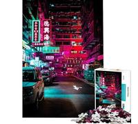 Puzzle 1000 pièces pour Adolescents Puzzle de Hong Kong pour Adultes Jeu Manuel décoration intérieure Interaction Parent-Enfant (Taille 38x26cm)