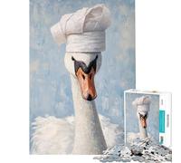 Puzzle 1000 pièces pour Adolescents Puzzle de Peinture sur Le thème du Cygne Chef pour Adultes Jeu Manuel décoration intérieure Interaction Parent-Enfant (Taille 38x52cm)