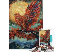 Puzzle 1000 pièces pour Adolescents Puzzle Hibou et Coucher de Soleil pour Adultes Jeu Manuel décoration intérieure Interaction Parent-Enfant (Taille 38x26cm)