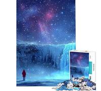 Puzzle 1000 pièces pour Adolescents Puzzle Nocturne sur Le thème de la Cascade gelée Jouet à Monter soi-même Cadeau d'anniversaire pour Les Amis et la Famille (Taille 50x75cm)