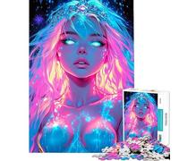 Puzzle 1000 pièces pour Adolescents Puzzle Princesse néon pour Adultes Jeu Manuel Difficile Cadeau Anti-Stress (Taille 38x26cm)