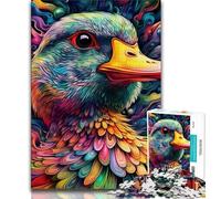 Puzzle 1000 pièces pour Adolescents, Puzzle psychédélique Canard, Jeu de Quiz, idéal comme Cadeau pour Toute la Famille (Taille 75x50cm)