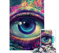Puzzle 1000 pièces pour Adolescents Puzzle psychédélique du troisième œil 1000 pièces décoration intérieure Jouet Amusant pour Toute la Famille Cadeau Unique d'anniversaire et de Noël (38x26cm)