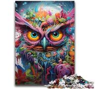 Puzzle 1000 pièces pour Adolescents, Puzzle psychédélique en Forme de Hibou, Jouet éducatif Anti-Stress, Superbes Cadeaux et Jouets 50x75cm