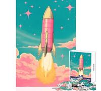 Puzzle 1000 pièces pour Adolescents Puzzle Risograph Fusée Jeu de détente Cadeau et Jouet idéal Découpe de précision (50x75cm)
