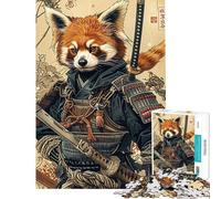 Puzzle 1000 pièces pour Adolescents Puzzle samouraï Panda Roux pour Adultes Jouet à Monter soi-même Cadeau d'anniversaire pour Amis et Famille (Taille 38x52cm)