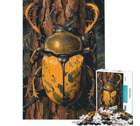Puzzle 1000 pièces pour Adolescents Puzzle scarabée doré pour Adultes Jeu Manuel pour améliorer la mémoire Cadeaux Uniques pour Anniversaire et Noël (Taille 50x75cm)