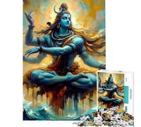 Puzzle 1000 pièces pour Adolescents Puzzle Shiva Yogi pour Adultes Jouet à Monter soi-même Cadeau d'anniversaire pour Amis et Famille (Taille 38x52cm)