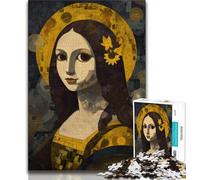 Puzzle 1000 pièces pour Adolescents, Puzzles Abstraits Mona Lisa pour Adultes, Anti-Stress, séjour, Tuer Le Temps, liste de souhaits avec Le Père Noël (Taille 75x50cm)