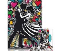Puzzle 1000 pièces pour Adolescents,Puzzles de Couple Graffiti pour Adolescents,Jeux d'activités familiales stimulants,Jouets de Bricolage pour décoration Murale de la Maison,Cadeaux (Taille 75x50cm)