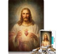 Puzzle 1000 pièces pour Adolescents, Puzzles pour Adultes, Art de Jésus, Anti-Stress, séjour, Tuer Le Temps, liste de souhaits avec Le Père Noël (Taille 75x50cm)