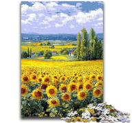 Puzzle 1000 pièces pour Adolescents, Puzzles pour Adultes, Champ de tournesols, Anti-Stress, Vacances à la Maison, Passe-Temps, améliore l'amour Entre Couples (50x75cm)