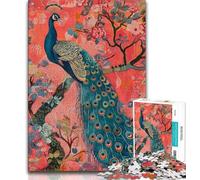 Puzzle 1000 pièces pour Adolescents, Puzzles psychédéliques à Motif Paon, Jeux éducatifs, décoration d'intérieur, Cadeaux Uniques (Taille 38x26cm)