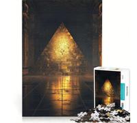 Puzzle 1000 pièces pour Adolescents Pyramide D Or foncé Jeu Impossible Interaction Parent-Enfant Cadeaux de Noël et d'anniversaire 38x26cm