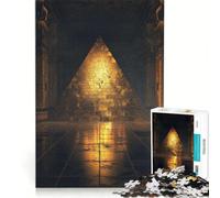 Puzzle 1000 pièces pour Adolescents Pyramide D Or foncé Jeux de Famille découpe de précision Cadeaux Uniques pour Anniversaire et Noël 38x52cm