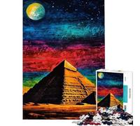 Puzzle 1000 pièces pour Adolescents Pyramide sous Le Ciel Nocturne Défi éducatif Décoration intérieure Jeux éducatifs Convient aux 14 Ans et Plus (38x52cm)