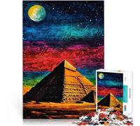 Puzzle 1000 pièces pour Adolescents Pyramide sous Le Ciel Nocturne Difficile Difficile Cadeau d'anniversaire, Cadeaux, décoration Murale 75x50cm