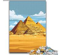 Puzzle 1000 pièces pour Adolescents Pyramides de Gizeh Jouet intellectuel Jeu de décoration pour la Maison pour Les 14 Ans et Plus (38x52cm) 1000pcs