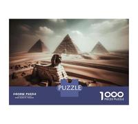 Puzzle 1000 Pièces pour Adolescents Pyramids of Giza Sphinx Egypt Puzzle Adulte Jeu Familial Difficile Difficile Cadeau d'anniversaire Unique 70x50cm/1000pcs