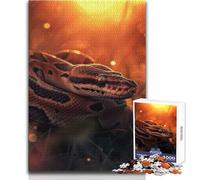 Puzzle 1000 pièces pour Adolescents - Python Royal au Coucher du Soleil - Jeu éducatif et Stimulant pour Un Anniversaire - Dimensions : 38x26cm