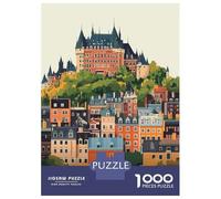 Puzzle 1000 Pièces pour Adolescents Quebec City Skyline Puzzle Amusant Et Humoristique pour Adolescents, Idéal comme Cadeau d'anniversaire, De Noël Ou Autre 70x50cm/1000pcs