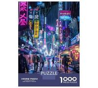 Puzzle 1000 Pièces pour Adolescents Rainy Night in Neon City Puzzle Adulte Jeu Familial Difficile Difficile Cadeau d'anniversaire Unique 52x38cm/1000pcs