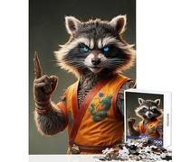 Puzzle 1000 pièces pour Adolescents Raton Laveur Zen Jeu de Construction Idée Cadeau et Jouet Jeu Familial Renforce l'amour au Sein du Couple Dimensions 38x52cm